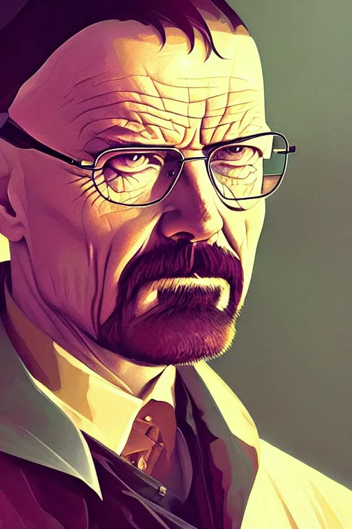 Prompt: a portrait of walter white, fantasy, sharp focus, intricate, elegant, digital painting, artstation, matte, highly detailed, concept art, illustration, ambient lighting, art by ilya kuvshinov, artgerm, alphonse mucha, and greg rutkowski