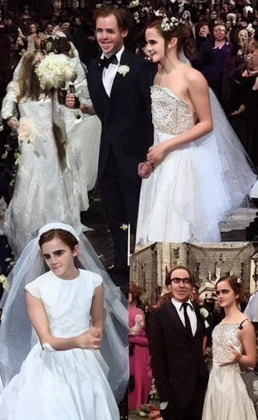 Image similar to emma watson wedding harry potter, instagram, hollywood