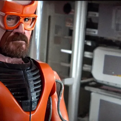 Prompt: Bryan Cranston as Gordon Freeman in H.E.V suit, photo