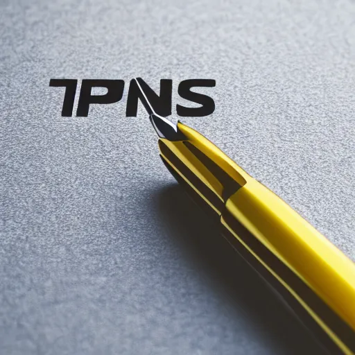 Image similar to logo of a pen tip, with ai theme, trending on logostation