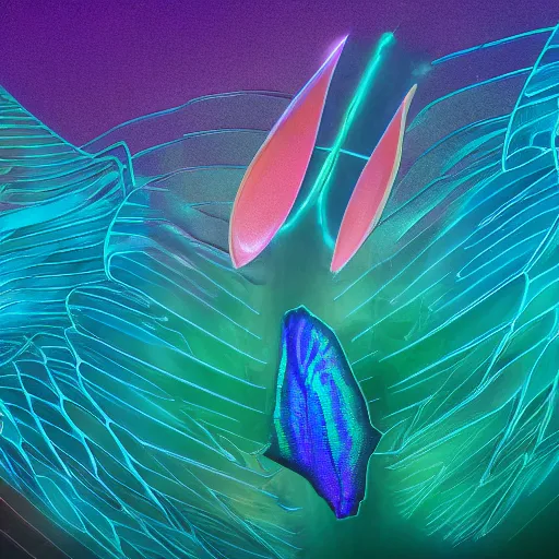 Prompt: digital painting of a fictional whale, tiny multiple holographic butterfly wing on its backside, fully detailed, 4 k, octane render quality, psychedelics