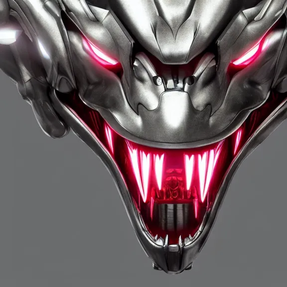 Image similar to close up detailed mawshot of a perfect elegant beautiful stunning anthropomorphic hot robot mecha female dragon, with sleek silver metal armor, glowing OLED visor, looking the camera, eating camera pov, open dragon maw being highly detailed and living, pov camera looking into the maw, food pov, micro pov, prey pov, vore, dragon vore, digital art, pov furry art, anthro art, furry, warframe art, high quality, 8k 3D realistic, dragon mawshot art, maw art, macro art, micro art, dragon art, Furaffinity, Deviantart, Eka's Portal, G6