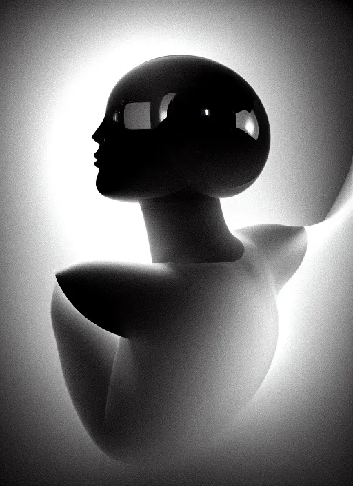 Prompt: black and white lithography of a young beautiful delicate translucent luminous cyborg - robot giving birth to the new world in a bubble, inspired by michelangelo, spiritual, halo, glory, rim light, cinematic, studio dramatic light, poetic, surreal mythical dreamy dark artistic masterpiece, octane render, 8 k, photo
