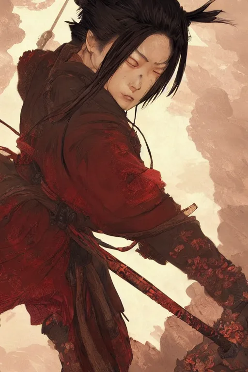 Image similar to Sekiro, digital painting, highly detailed, artstation, concept art, illustration, smooth, sharp focus, art by artgerm and greg rutkowski and alphonse mucha and loish and WLOP