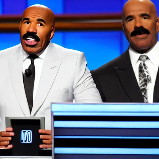 Image similar to steve harvey hosting jeopardy