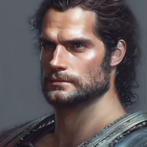 Prompt: henry cavill as a realistic fantasy d & d king, closeup portrait art by donato giancola and greg rutkowski, realistic face, digital art, trending on artstation