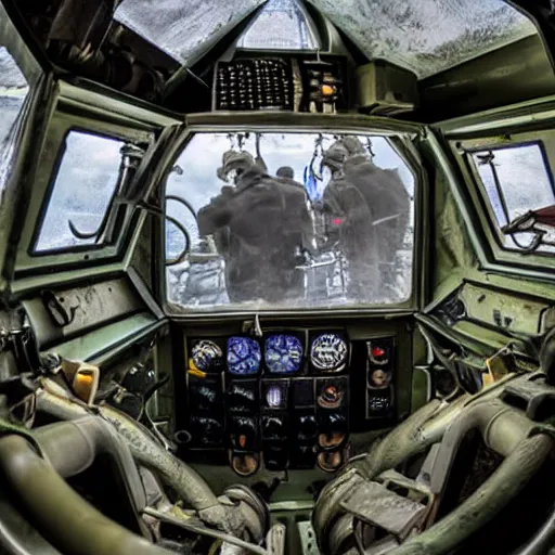 Image similar to inside of a tank while the crew is working