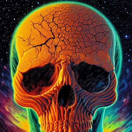 Image similar to ngc 3132 melting mysterious skull landscape by Casey Weldon, dan mumford 8k ultra high definition, upscaled, perfect composition , golden ratio, edge of the world, image credit nasa nat geo