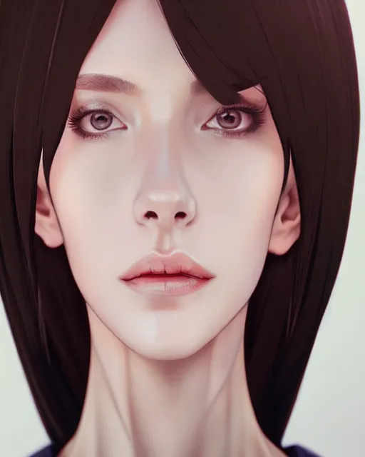 Image similar to full close up zoomed in neck shot of a beautiful skinny surgeon woman in work dress, soft delicate smooth neck, by saruei and guweiz and ilya kuvshinov, digital art, highly detailed, intricate, sharp focus, trending on artstation hq, deviantart, pinterest, unreal engine 5, 4 k uhd image