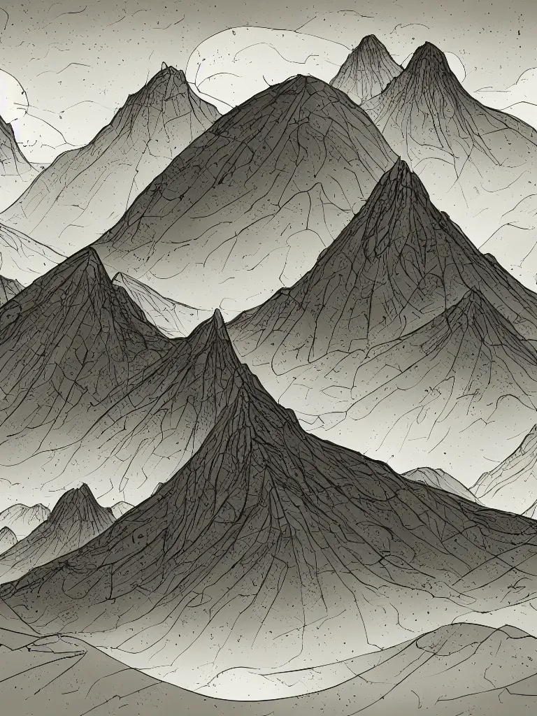 Image similar to surreal mountains with little house on top. vector by disney concept artists, blunt borders, rule of thirds