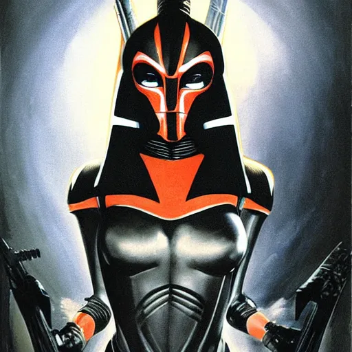Prompt: Ahsoka Vader by H. R. Giger, by Frank Frazetta