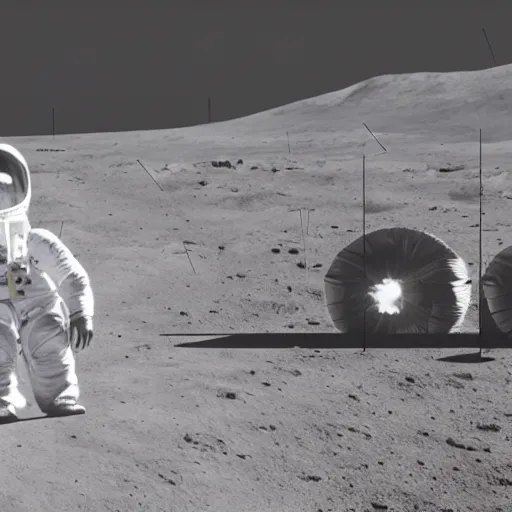 Prompt: a still from a grand designs episode set on the moon