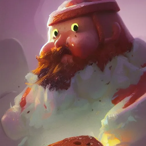 Image similar to portrait of viking toast man, bread type pokemon, strong pixar wheat bread warrior, volumetric lighting, dynamic composition, art by sachin teng and sergey kolesov and ruan jia and heng z, scifi, fantasy, hyper detailed, ultra realistic, sharp focus, wildlife photography, national geographic, octane render, concept art