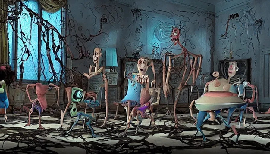 Prompt: a still from 1 3 ghosts movie directed by pixar animation studio