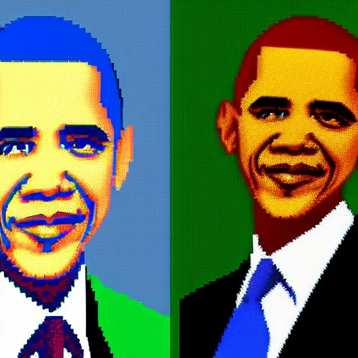 Image similar to Obama Pixel Art, hyper realistic, HD, HQ, photo realistic