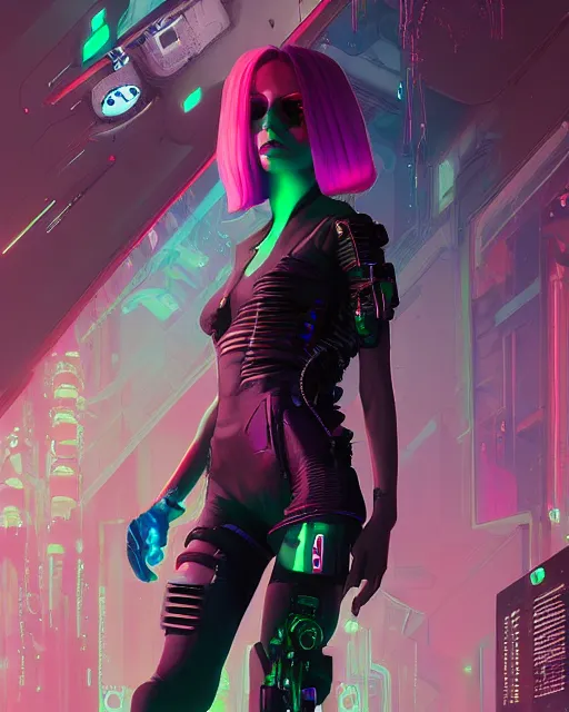 Image similar to portrait of agatha vega as a cyberpunk cyborg. sci - fi, missing panels, intricate abstract upper body intricate artwork, by tooth wu, wlop, beeple, dan mumford. concept art, octane render, deviantart, greg rutkowski, cinematic, key art, hyperrealism, iridescent accents