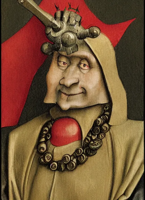 Image similar to medieval court jester painted by hieronymus bosch, detailed digital art, trending on Artstation