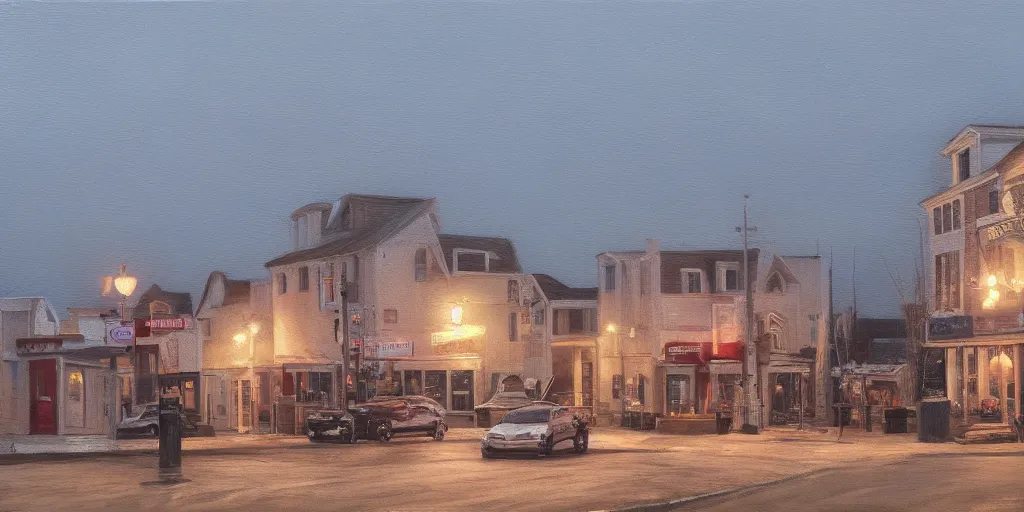 Image similar to Jamestown Rhode Island, cinematic lighting, detailed oil painting, hyperrealistic, 8k