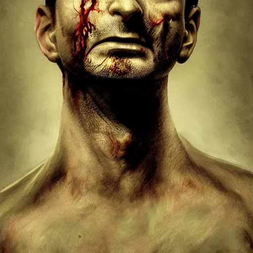 Prompt: color portrait of a zombie version of dave gahan when he was young, 7 days to die zombie, fine art, award winning, intricate, soft light from the side, elegant, sharp focus, cinematic lighting, highly detailed, digital painting, 8 k concept art, art by z. w. gu, art by brom, art by michael hussar, masterpiece, 8 k