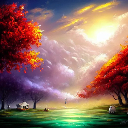 Prompt: a landscape by cyril rolando