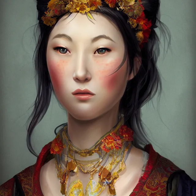 Image similar to beautiful women with oriental faces, character portrait, sharp, digital matte painting, by asher brown durand, trending on artstation