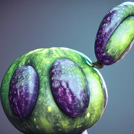 Prompt: a new undiscovered alien fruit, 8 k, hd, studio lighting, exquisite detail, unreal engine, 3 d render, realistic