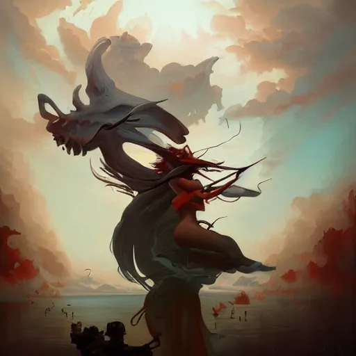 Image similar to an amazing piece of art by Peter Mohrbacher