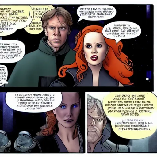 Image similar to mara jade and luke skywalker