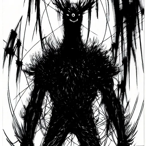 Image similar to Big Bird looking sinister, by Tsutomu Nihei, highly detailed
