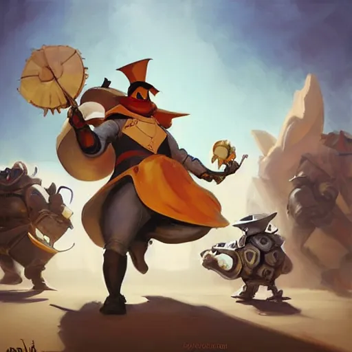 Prompt: greg manchess portrait painting of partially armored tweedles from alice in wonderland as overwatch character, medium shot, asymmetrical, profile picture, organic painting, sunny day, matte painting, bold shapes, hard edges, street art, trending on artstation, by huang guangjian, gil elvgren, ruan jia, randy vargas, greg rutkowski