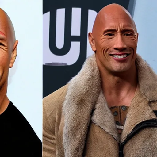 Image similar to Taylor Swift as Dwayne the Rock Johnson