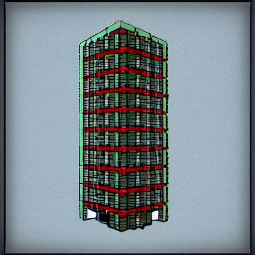 Image similar to tiny people living inside a computer tower. voxel art