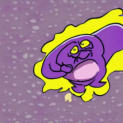 Prompt: a beautiful digital art drawing of Grimace