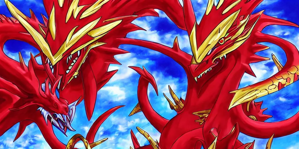 Image similar to slifer the sky dragon, yugioh, hyperrealistic, real, hd, realistic, detailed, 4 k