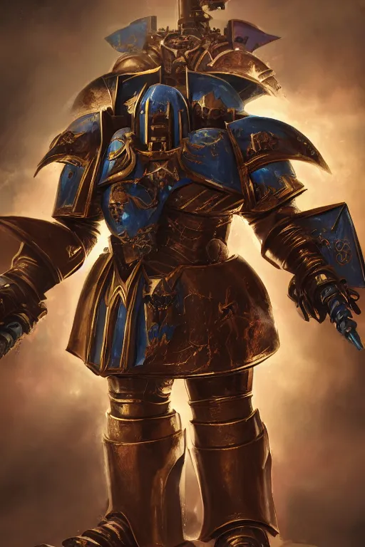 Image similar to armor portrait heros warhammer 4 0 k horus heresy fanart - the primarchs emperor by johannes helgeson animated with vfx concept artist & illustrator global illumination ray tracing hdr fanart arstation zbrush central hardmesh 8 k octane renderer comics stylized