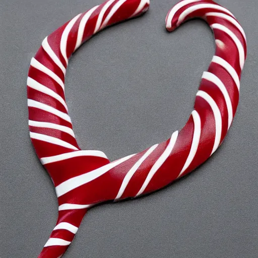 Prompt: candy cane necklace, photorealistic, beautiful, recursive