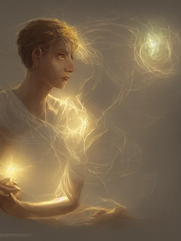 Prompt: you are light by disney concept artists, blunt borders, rule of thirds, golden ratio, godly light