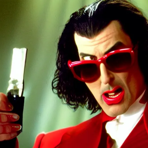 Image similar to film still of Weird Al playing Vincent Vega in Pulp Fiction, 4k