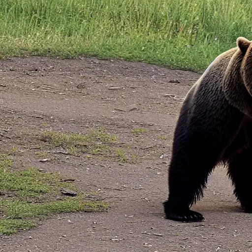 Image similar to a bear entering in picnic are, people are panicking and running
