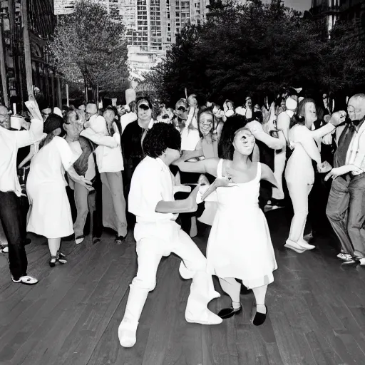 Image similar to negative exposure of people dancing