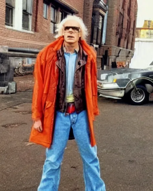 Image similar to mix of marty mcfly and doc brown