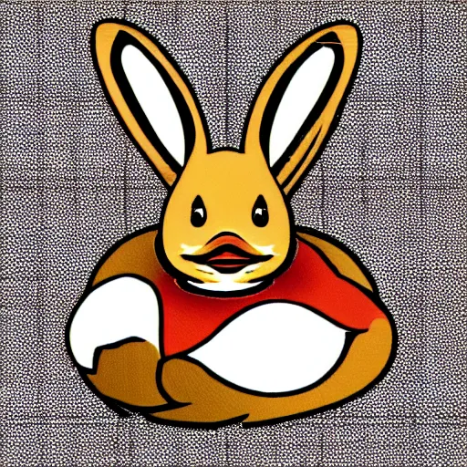 Prompt: ambiguous image in the style of the bunny-duck illusion but optical illusion