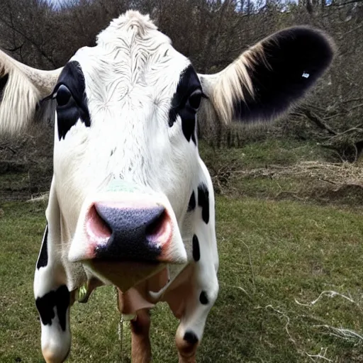 Prompt: a cow with vitiligo