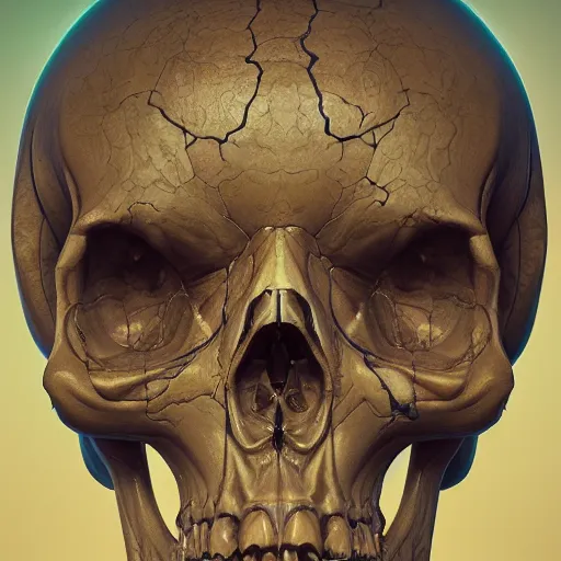 Image similar to portrait_of_a_melting_skull._intricate_abstract._intricate_artwork._by_Tooth_Wu_wlop_beeple_dan_mumford._octane_render_trending_on_artstat