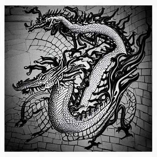 Image similar to “fire breathing dragon, Diagrammatic Drawing”