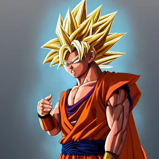 san goku super saiyan 1 0 0 in dragon ball z by akira, Stable Diffusion