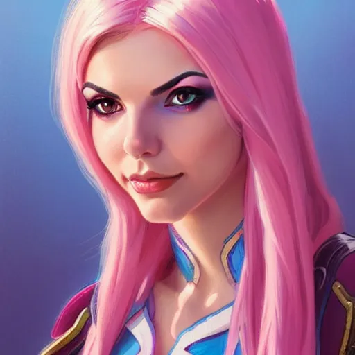 Prompt: Victoria Justice with pink and blonde hair and blue eyes as Gwenpool, western, D&D, fantasy, intricate, elegant, highly detailed, digital painting, artstation, concept art, matte, sharp focus, illustration, art by Artgerm and Greg Rutkowski and Alphonse Mucha