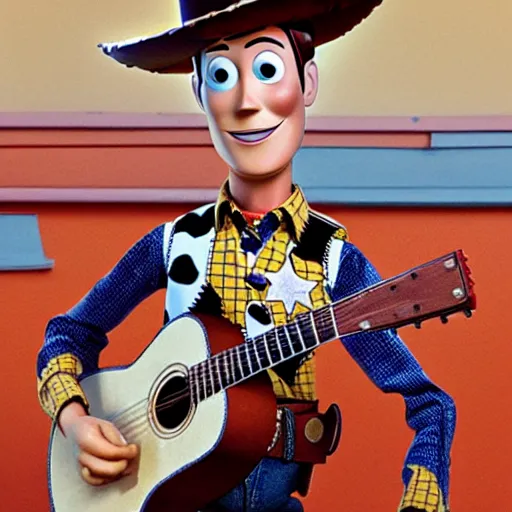 Image similar to woody from toy story as a punk rocker