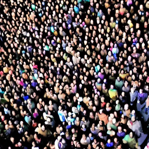 Image similar to a birdseye view of a crowd of people outside of a trendy nightclub in los angeles at night, directed by christopher nolan