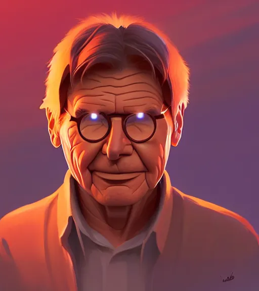 Image similar to icon stylized minimalist harrison ford as gourd!, loftis, cory behance hd by jesper ejsing, by rhads, makoto shinkai and lois van baarle, ilya kuvshinov, rossdraws global illumination